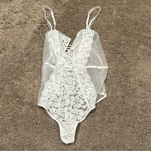 Auden White Lace Bodysuit New with Tags